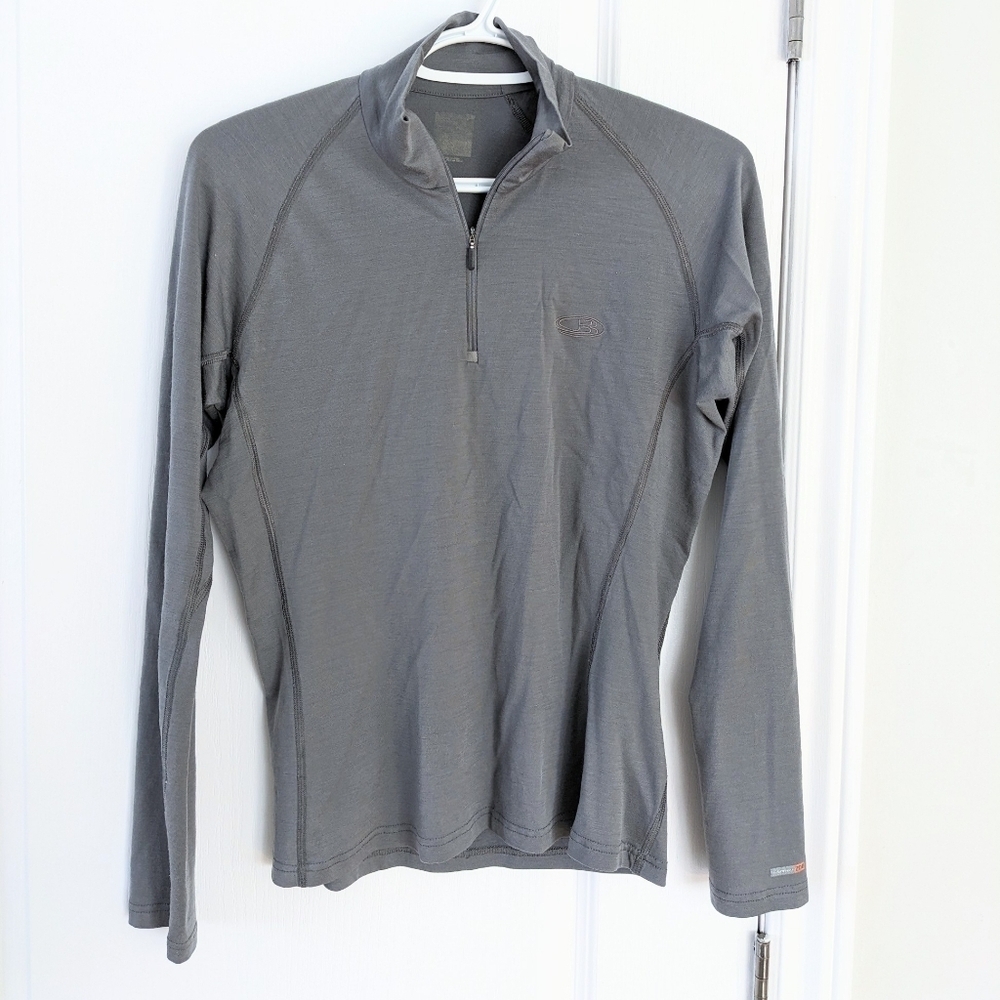 Icebreaker 200 Merino quater zip pull base layer grey Medium R - Picture 2 of 8